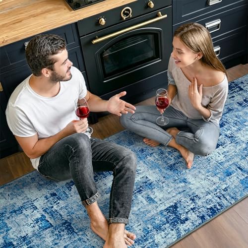 Toneed Washable 2x6 Non-Slip Abstract Runner Rug for Hallway Kitchen - Image 5