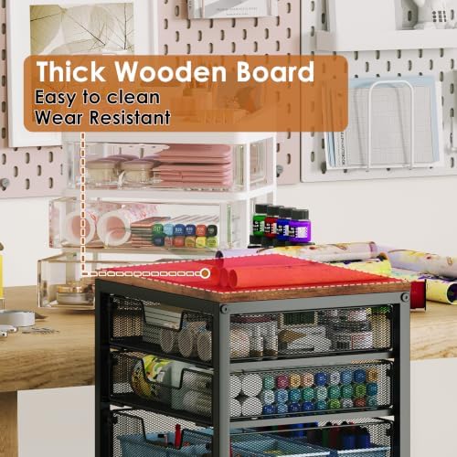 Rolling Storage Cart with 6 Drawers, Craft Cart with Lockable Wheels - Image 7