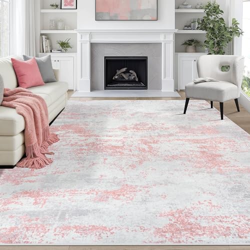Aelenmu 9x12 Area Rugs for Living Room Washable Bedroom Dining Room Pink by Aelenmu