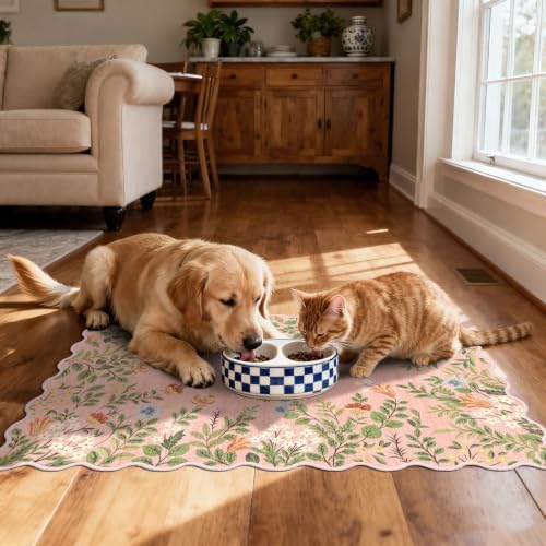 Front Door Mat Indoor Outside Entrance - 2x3 Ft Pink Floral Rug - Image 6
