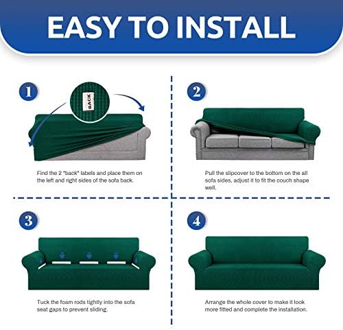 KEKUOU Stretch Chair Sofa Slipcover, Single Couch Cover,Hunter - Image 4