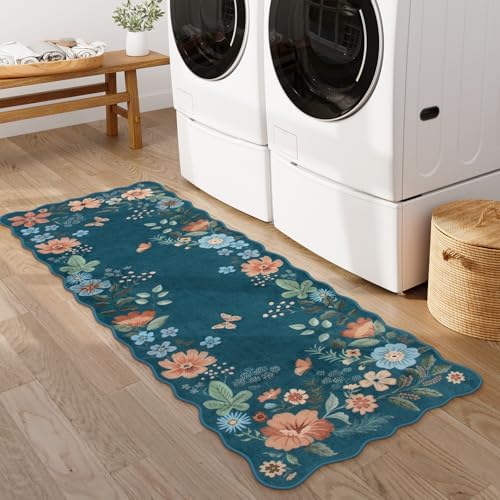 Lahome Floral Washable Runners for Hallways, 2x5 Soft Kitchen Runner Rug - Image 2