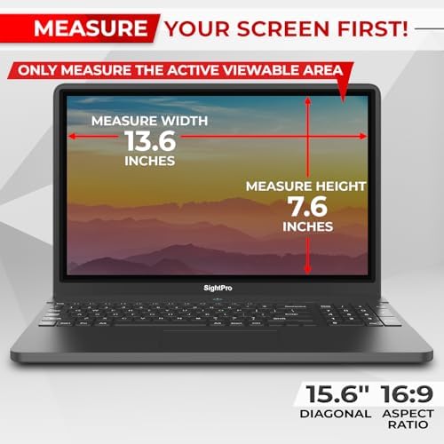 SightPro Magnetic Laptop Privacy Screen 15.6 Inch 16:9 - Patented Removable Laptop Privacy Filter Shield and Protector (Pack of 2) - Image 2