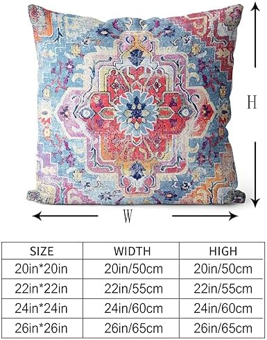 Snycler Antique Boho Hereke Rug Print Boho Throw Pillow Cover 24x24 Inch Set of 2 Double Sided Decorative Soft Throw Pillow Case Cushion Case for Home Decor Living Room Bed Couch Car - Image 3