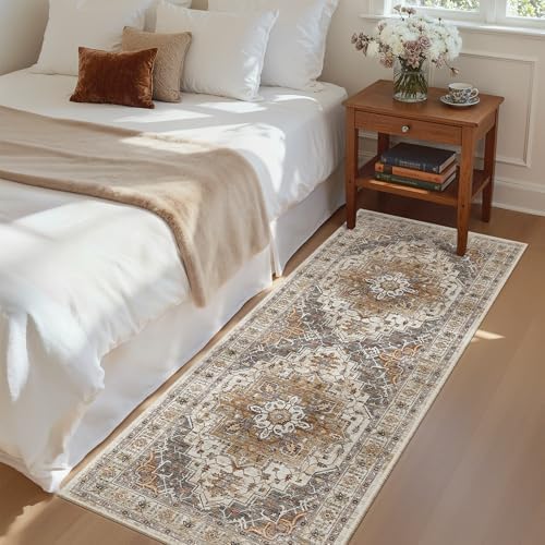 Madane Washable Runner Rug 2x6 Runners for Hallways Non Slip, Turmeric/Grey - Image 4