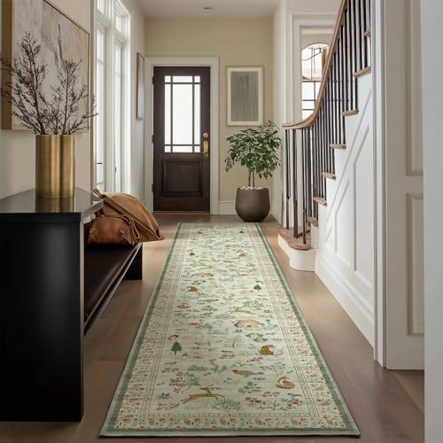 Machine Washable Kitchen Runner Rug: 2'x10' Hallway Runner Non Slip Low Pile Stain Resistant Soft Carpet Runners Rug for Entryway Hallway Kitchen Laundry Room Beside Farmhouse - Image 5