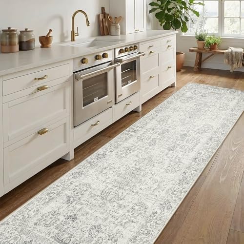 Rugxara 2'6" x 8' Grey Vintage Runner Rug for Hallways Kitchen - Image 2