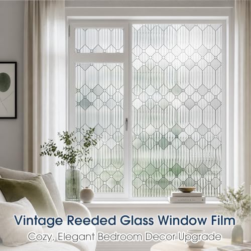 Reeded Glass Privacy Window Film Static Cling for Home - Image 2