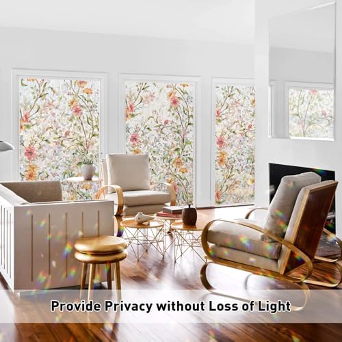 Kromapolis Window Privacy Film Floral Decorative Stickers, 23.6" x 78.7" - Image 4