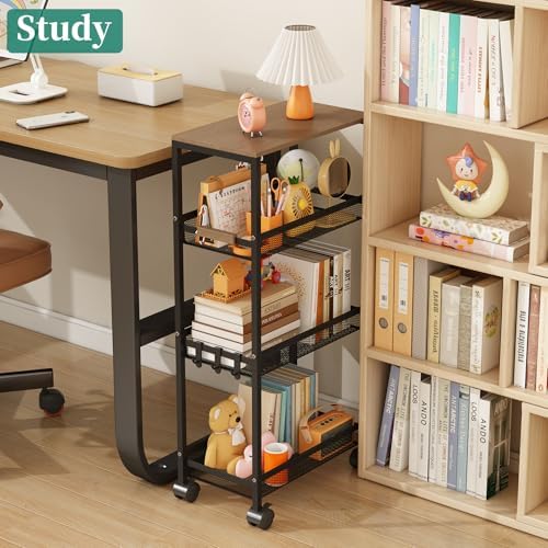 4-Tier Slim Utility Rolling Laundry Cart with Wheels, Easy to Assemble - Image 7