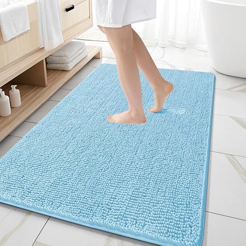 OLANLY Large Bathroom Rugs 59x35, Extra Soft Absorbent Chenille Bath Rugs by OLANLY