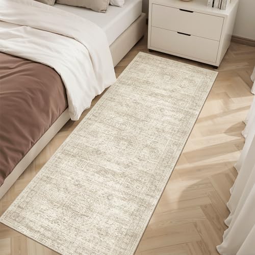Soalmost Runner Rug 2x5 Washable Non-Slip Kitchen Entry Runners Beige by Soalmost
