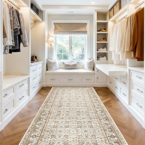 4x10 Hallway Runner Rugs, Washable Non-Slip Vintage Rugs by Winslssol