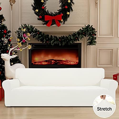 Easy-Going Stretch 4 Seater Oversized Sofa Couch Cover Cream - Image 3