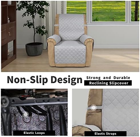 Easy-Going Reversible Couch Cover, Recliner 22 in, Light Gray/Light Gray - Image 3