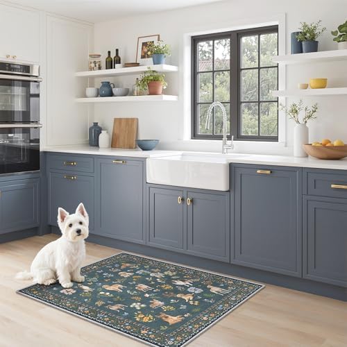 Soalmost 2x3 Dog Rugs for Entryway, Washable Door Mat Soft Rug Navy Blue - Image 4