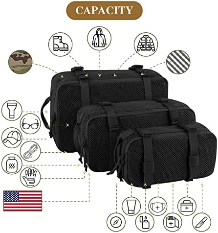 PETAC GEAR 3 PCS Tactical Modular Packing Cubes, Large Capacity Mesh Storage Bag,Outdoor Travel Organize Storage Pouches Bags. - Image 2