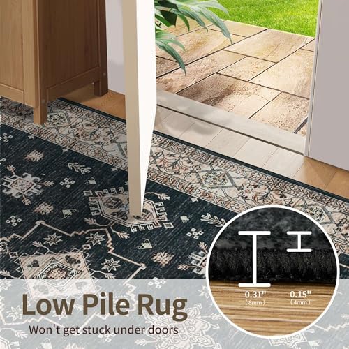 Rugxara Black Area Rugs 5x7 Washable Rug for Living Room Bedroom - Image 6
