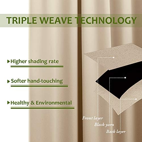 NICETOWN Room Divider Curtain Screen Partitions, Basement Hospital Medical Clinic Spa Lab Cubicle Curtain Divider Privacy Screen, Patio Door Curtain (Biscotti Beige, 1 Panel, 12.5ft Wide x 8ft Long) - Image 3