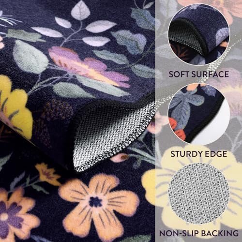Lahome Floral Washable Entryway Rug, 2X3 Purple Kitchen Rugs Non Slip Small - Image 7