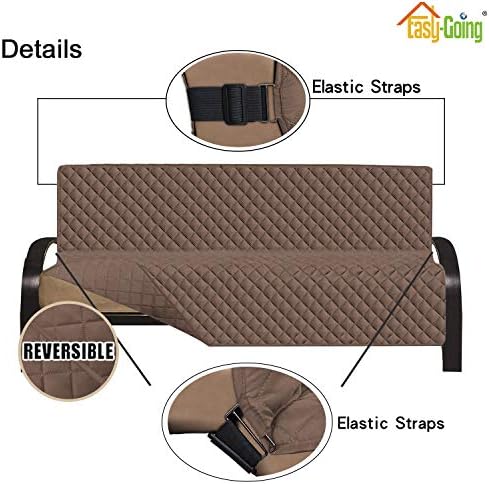 Easy-Going Reversible Couch Cover, Large Futon Sofa, Brown/Brown - Image 3