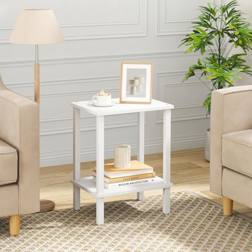 TUTOTAK End Table, Side Table, Nightstand, 2-Tier Storage Shelf - Image 4