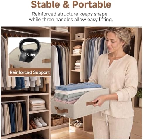 StorageWorks Closet Organizers Trapezoid, Brown and Beige, Medium, 3-Pack - Image 2