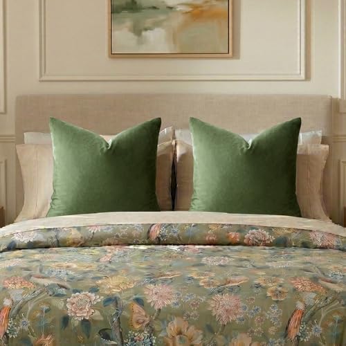 GIGIZAZA Olive Green Velvet Throw Pillow Covers Big 26x26 Pack of 2 by GIGIZAZAFocusingonhomedecoration
