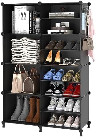 AWTATOS Closet Organizer 8 Cube Closet Storage Shelves, Black - Image 5