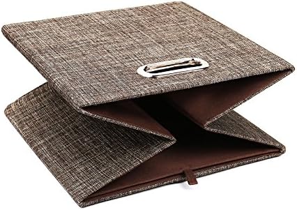 Posprica Storage Bins Cube Containers Boxes,Thick and Heavy Duty Fabric Drawers, 11×11 inch- Set of 4,Brown - Image 4