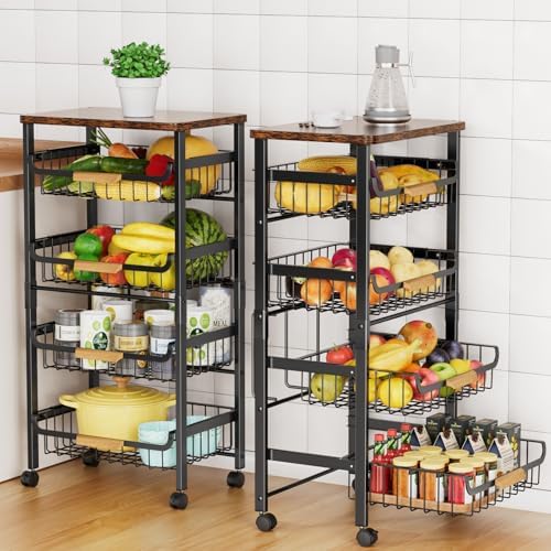 Storico 5-Tier Rolling Utility Cart Kitchen Storage Cart by Unknown