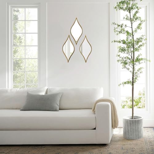 Decorative Tear Drop Gold Mirror Wall Decor 6 X 15 Inch, Set of 3 - Image 5