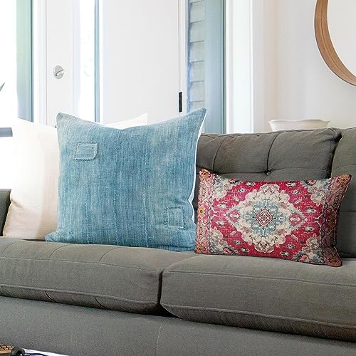 Snycler Boho Throw Pillow Covers 12x20 inch Set of 2 Boho Rug Carpet Double Sided Pattern Cotton Soft Pillow Case Cushion Cover Pillowcase for Couch Sofa Bed Decorative (Red) - Image 4