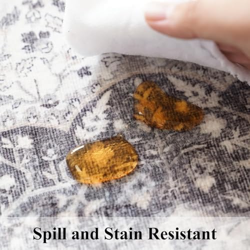 Washable 2x4 Kitchen Sink Rugs: Washable Non-Slip Hardwood Floor Mat for Stove Soft Stain Resistant Carpet Boho Home Decor for High Traffic Area Low-Pile Area Rug for Entryway Foyer(2x4,Grey) - Image 4