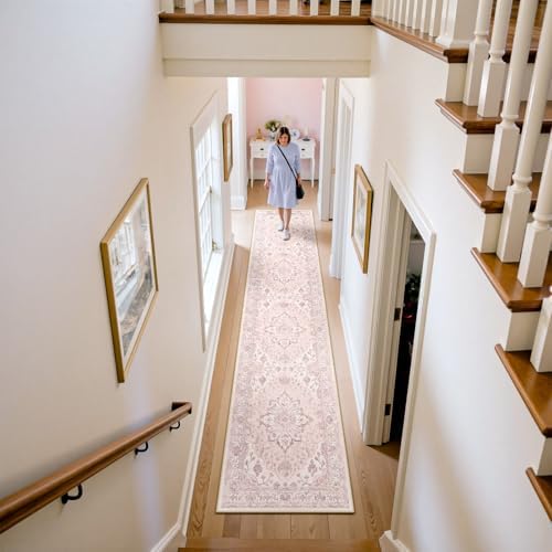 RELEANY Washable Area Rug, Runner 2'x10', Pink - Image 2