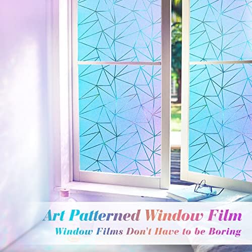 Coavas Rainbow Window Privacy Film, Geometric Pattern, 35.4" x 78.7" - Image 4