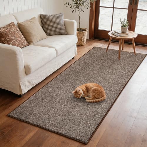 2x8 Brown/White Runner Rug Non-Slip Washable for Hallway Kitchen Bedroom by FinRe%CC%80cHome