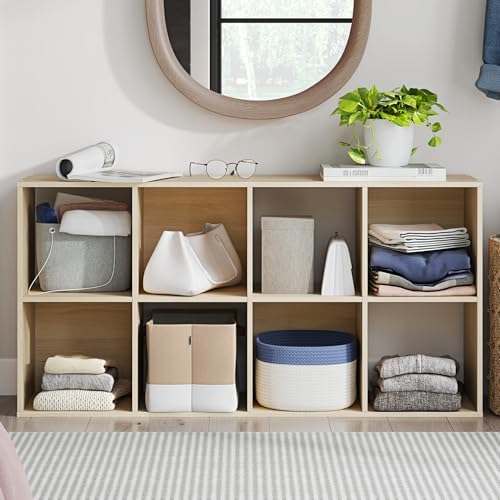 Signature Design by Ashley 8 Cube Storage Organizer Bookshelf, Light Brown - Image 2