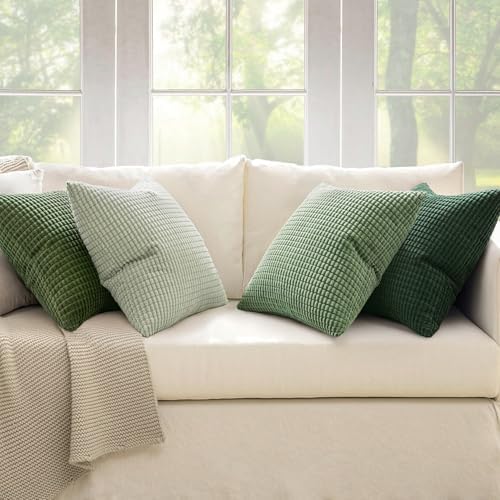 MIULEE Boho Euro Decorative Pillow Covers 24x24 Inch Set of 4 Forest Green - Image 6