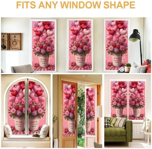 Cmialusie Valentine Heart Window Film 39.3 x 17.3 Inch Cling - Image 7