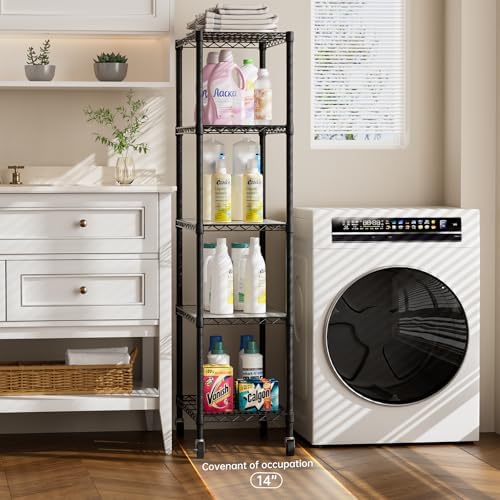 Golpart Shelves Storage Shelf Wire Closet Bathroom Organizers Metal Pantry - Image 3