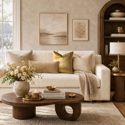 GIGIZAZA Gold Velvet Pillow Covers 24x24 Decorative Pillows Pack of 2 - Image 2