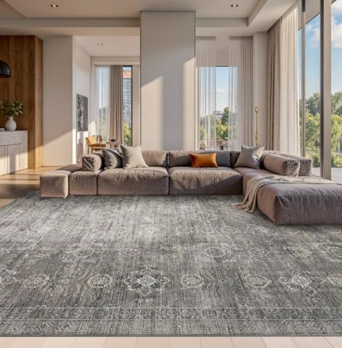 Rugxara 10x14 Area Rugs for Living Room Large Washable Rug, Taupe/Grey by Rugxara