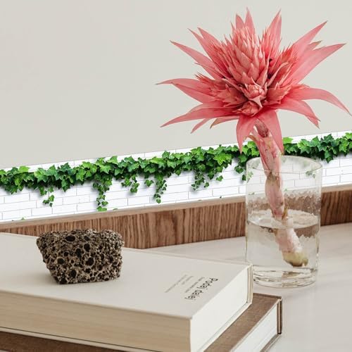 IVN Wallpaper Border Peel and Stick Wall Ivy Brick Wall 4x196 Inch - Image 4