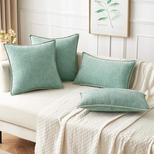 MIULEE Decorative Couch Throw Pillow Covers 18x18 Inch Aqua Green 2 Pack - Image 5