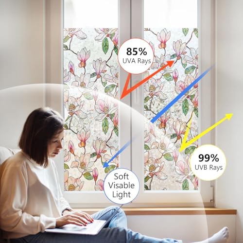 Ranzdn Window Privacy Film, Stained Glass Static Cling, 35.4" x 78.7" - Image 3