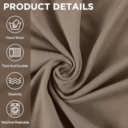 Peryiter 3 Pcs Couch and Loveseat Sofa Covers,Camel,Milk Silk - Image 5