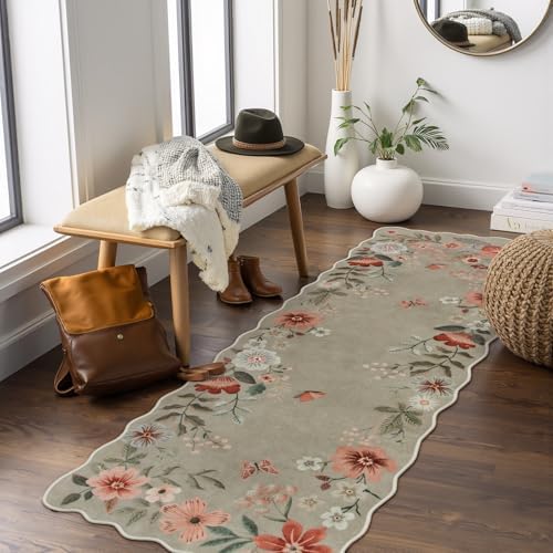 Lahome Floral Kitchen Runner, 2x5 Soft Washable Runner Rug Non Slip by Lahome