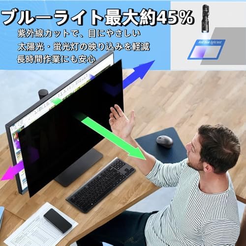 19 Inch computer privacy screen for 05:04 Monitor, Removable Anti-Glare Blue Light Filter & Anti-Scratch Protector Film, Privacy Shield for HP Dell Asus Acer Samsung Desktop Monitors (19" (5:4, 14.8×11.9 in)) - Image 3