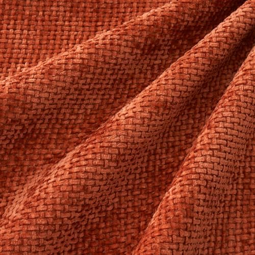 MIULEE Decorative Chenille Fall Pillow Covers Burnt Orange 18x18 Pack of 4 - Image 2